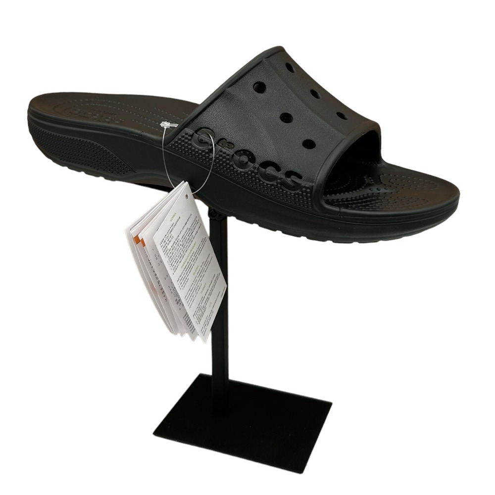 Crocs‎ Baya Men's Slide Sandals Size 9 Solid Black Lightweight Water Friendly